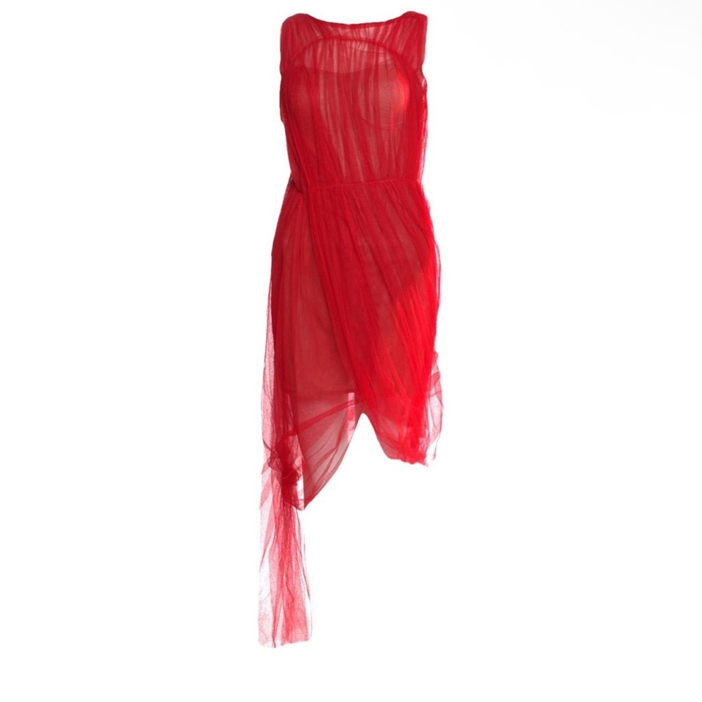 Vera Wang Asymmetrical Red Dress